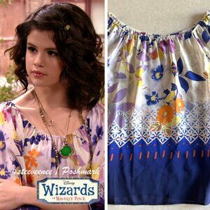 Floral Half Sleeve Silk Peasant Blouse ASO Alex Russo